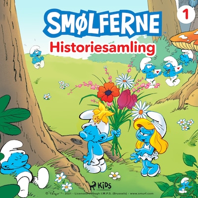 Smølferne - Historiesamling 1 – omslag til lydbogen af Peyo