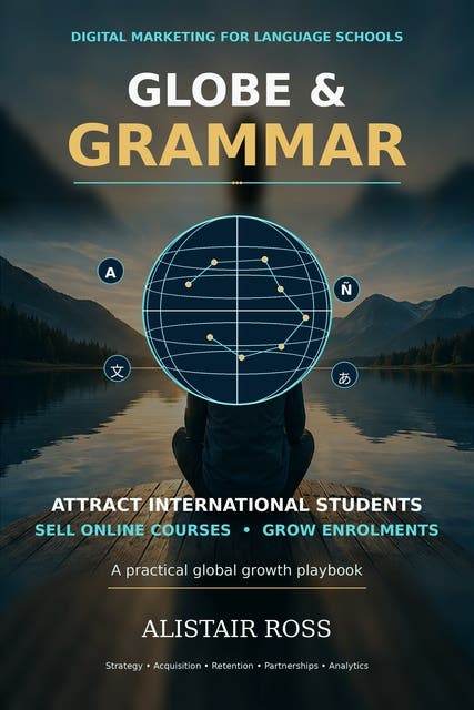 Globe & Grammar: Digital Marketing for Language Schools to Attract International Students, Sell Online Courses, and Grow Enrolments – omslag til lydbogen af Alistair Ross
