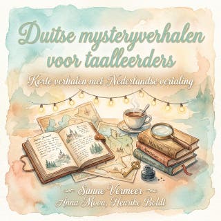 Duitse mysteryverhalen voor taalleerders: Korte verhalen met Nederlandse vertaling – omslag van het luisterboek van Sanne Vermeer