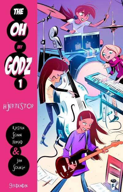 The Oh My Godz 1 - Hjertestop – omslag til lydbogen af Kirsten Sonne Harild