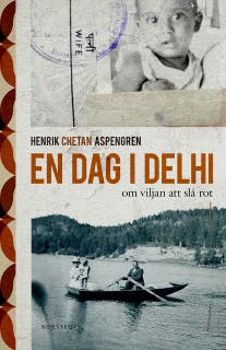 En dag i Delhi : om viljan att slå rot – omslag till ljudboken av Henrik Chetan Aspengren