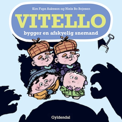 Vitello bygger en afskyelig snemand – omslag til lydbogen af Kim Fupz Aakeson, Niels Bo Bojesen