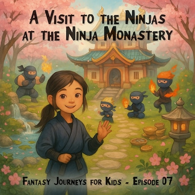 Fantasy Journeys for Kids, Episode 7: A Visit to the Ninjas at the Ninja Monastery (ungekürzt) – omslag til lydbogen af Claudia Schröder