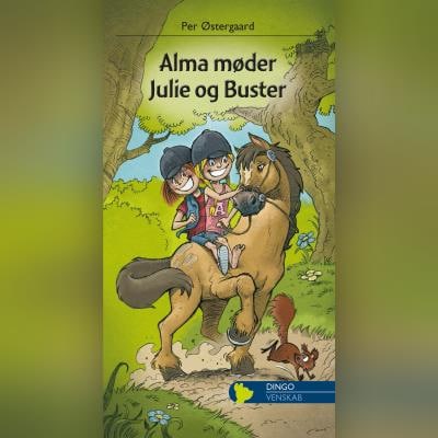 Alma møder Julie og Buster – omslag til lydbogen af Per Østergaard