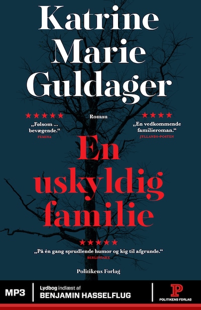 En uskyldig familie – omslag til lydbogen af Katrine Marie Guldager