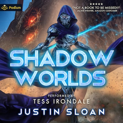 Shadow Worlds – omslag til lydbogen af Justin Sloan