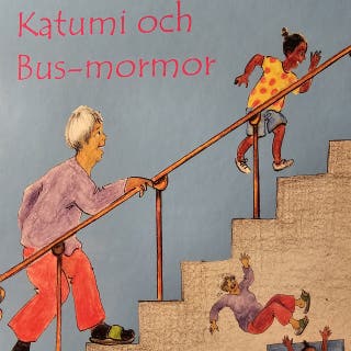 Katumi och Bus-mormor – omslag till ljudboken av Lena Fye