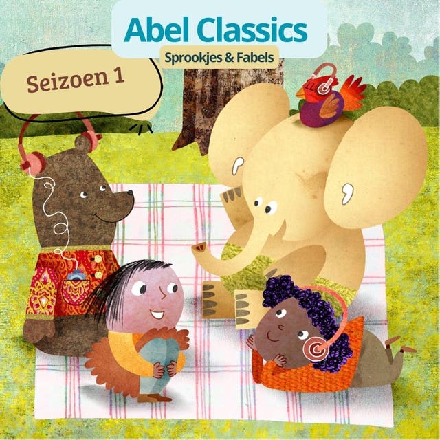Sprookjes en fabels – omslag van het luisterboek van Beatrix Potter,Brothers Grimm,H.C. Andersen