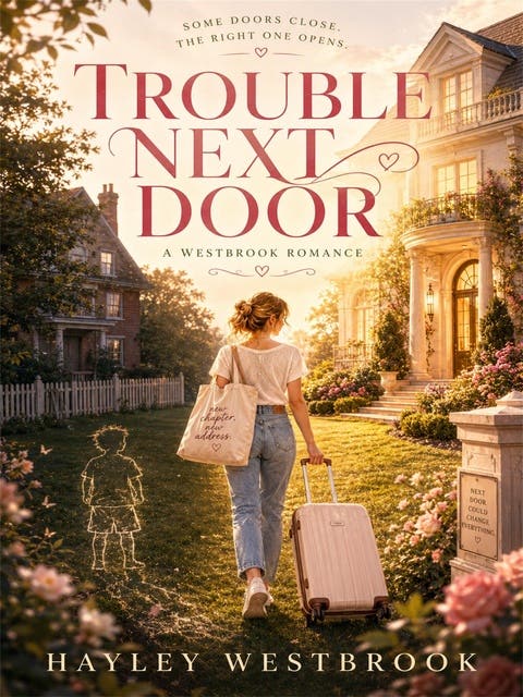 Trouble Next Door – omslag til lydbogen af Hayley Westbrook