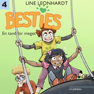 Besties. En tand for meget – omslag til lydbogen af Line Leonhardt