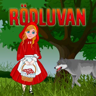 Rödluvan – omslag till ljudboken av Brothers Grimm