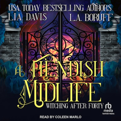 A Fiendish Midlife – omslag til lydbogen af Lia Davis, L.A. Boruff