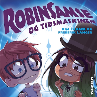 RobinSamse 8 - RobinSamse og tidsmaskinen – omslag til lydbogen af Kim Langer, Frederik Langer