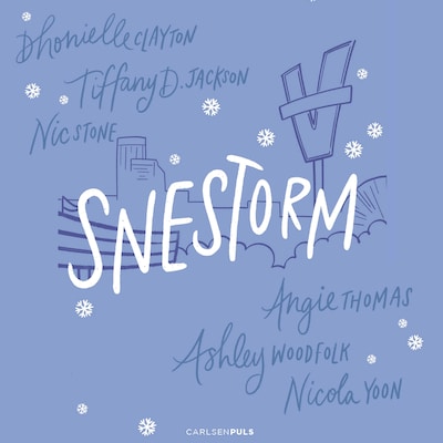 Snestorm – omslag til lydbogen af Nicola Yoon, Dhonielle Clayton, Angie Thomas