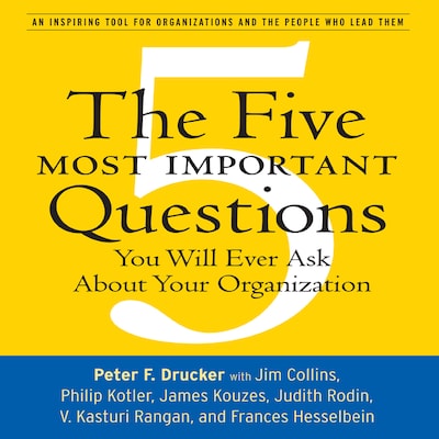 The Five Most Important Questions – omslag til lydbogen af Peter F. Drucker