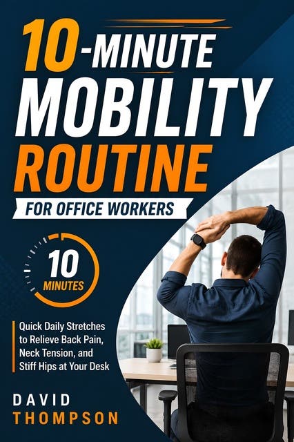 10-Minute Mobility Routine for Office Workers: Quick Daily Stretches to Relieve Back Pain, Neck Tension, and Stiff Hips at Your Desk – omslag til lydbogen af David Thompson