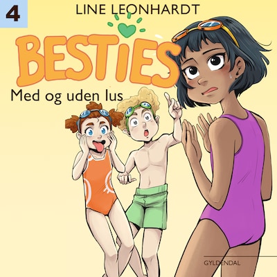 Besties. Med og uden lus – omslag til lydbogen af Line Leonhardt