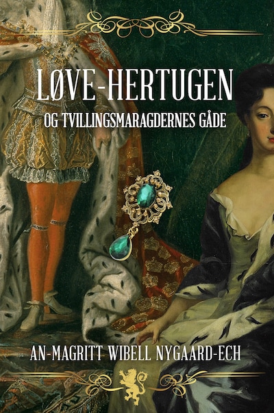Løve-Hertugen og Tvillingsmaragdernes Gåde – omslag til lydbogen af An-Magritt Wibell Nygaard-Ech
