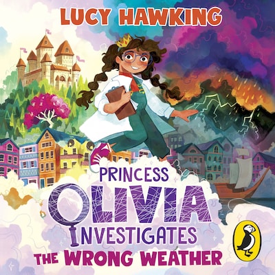 Princess Olivia Investigates: The Wrong Weather – omslag til lydbogen af Lucy Hawking
