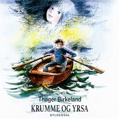 Krumme og Yrsa – omslag til lydbogen af Thøger Birkeland
