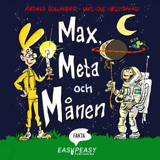 Max, Meta och Månen – omslag till ljudboken av Troels Gollander
