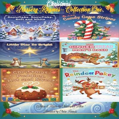 Christmas Nursery Rhymes - Collection One – omslag til lydbogen af AI Voice Christopher Allen