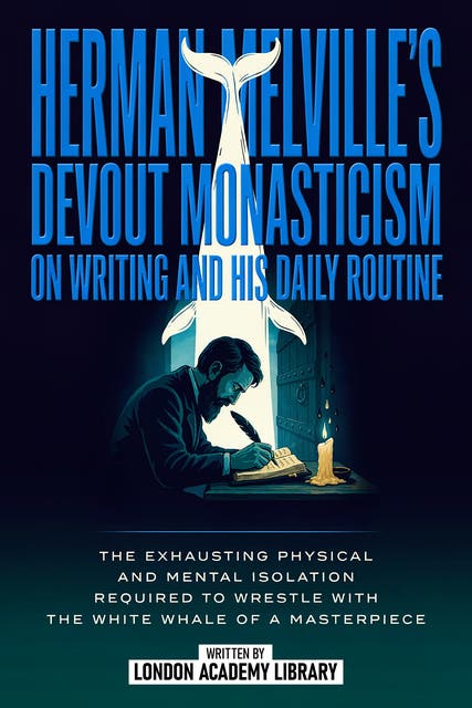 Herman Melville’s Devout Monasticism On Writing And His Daily Routine: The Exhausting Physical And Mental Isolation Required To Wrestle With The White Whale Of A Masterpiece – omslag til lydbogen af London Academy Library