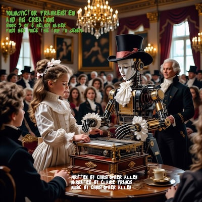 Young Victor Frankenstein and his Creations – omslag til lydbogen af AI Voice Christopher  Allen