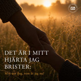 Det är i mitt hjärta jag brister: Min son dog, vem är jag nu? – omslag till ljudboken av Maja Larsson