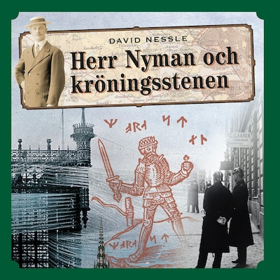 Herr Nyman och kröningsstenen – omslag till ljudboken av David Nessle