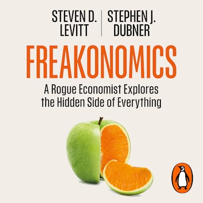 Freakonomics – omslag til lydbogen af Stephen J. Dubner, Steven D. Levitt