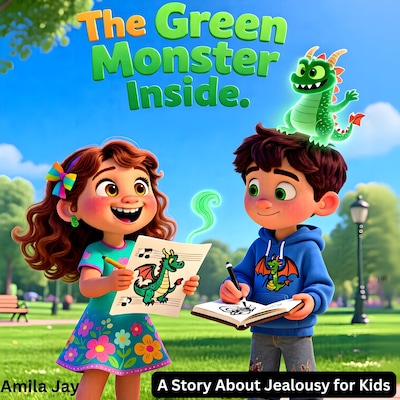 The Green Monster Inside – omslag til lydbogen af Amila Jay
