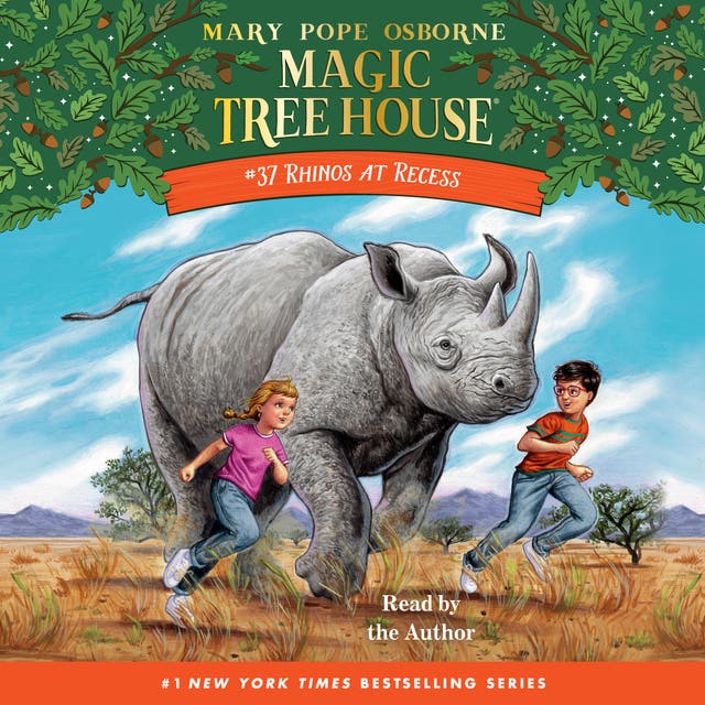 Rhinos at Recess – omslag til lydbogen af Mary Pope Osborne