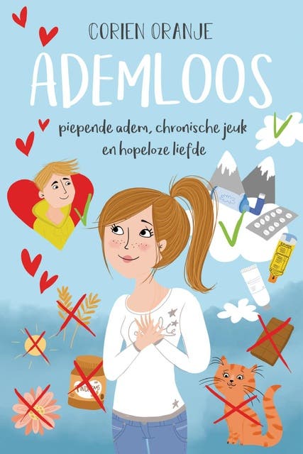 Ademloos: Piepende adem, chronische jeuk en hopeloze liefde – omslag van het luisterboek van Corien Oranje