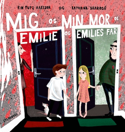 Mig og min mor og Emilie og Emilies far – omslag til lydbogen af Kim Fupz Aakeson