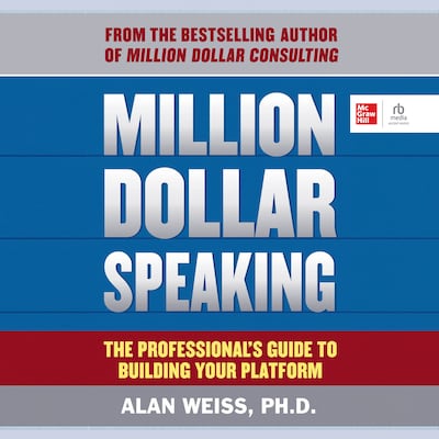 Million Dollar Speaking – omslag til lydbogen af Alan Weiss