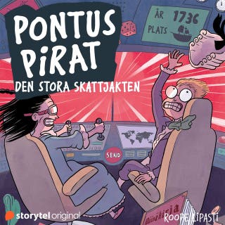 Pontus Pirat: Den stora skattjakten – omslag till ljudboken av Roope Lipasti