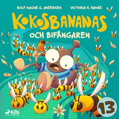 Kokosbananas och bifångaren – omslag till ljudboken av Rolf Magne G. Andersen