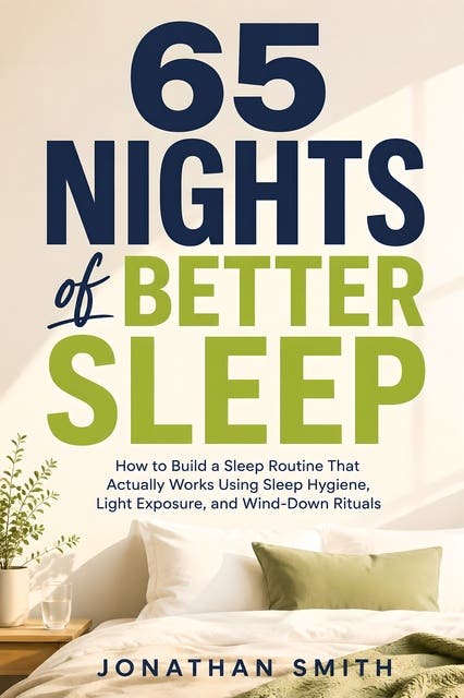 65 Nights of Better Sleep: How to Build a Sleep Routine That Actually Works Using Sleep Hygiene, Light Exposure, and Wind-Down Rituals – omslag til lydbogen af Jonathan Smith