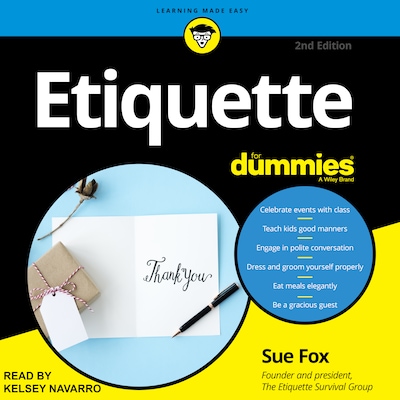 Etiquette For Dummies – omslag til lydbogen af Sue Fox