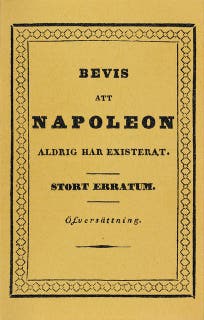 Bevis att Napoleon aldrig har existerat : Stort erratum