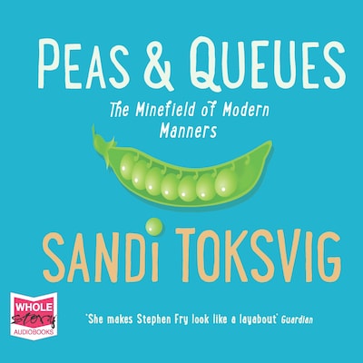Peas and Queues – omslag til lydbogen af Sandi Toksvig
