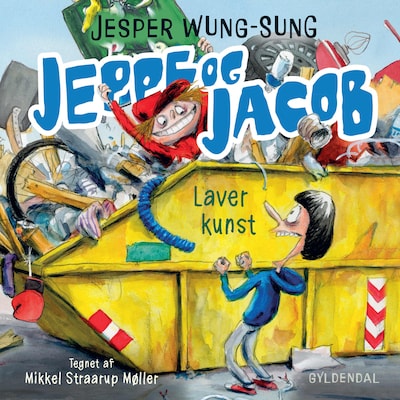 Jeppe og Jacob laver kunst – omslag til lydbogen af Jesper Wung-Sung