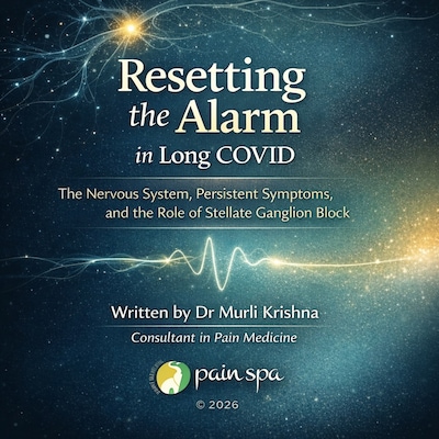 Resetting the Alarm in Long COVID: The Nervous System, Persistent Symptoms, and the Role of Stellate Ganglion Block – omslag til lydbogen af Dr Murli Krishna