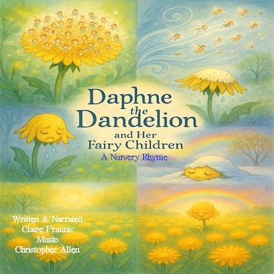 Daphne the Dandelion and her Fairy Children – omslag til lydbogen af AI Voice Claire Francis
