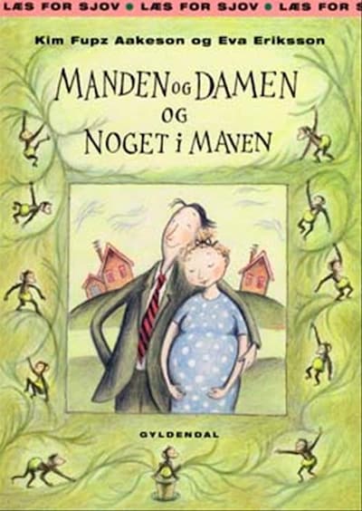 Manden og damen og noget i maven – omslag til lydbogen af Kim Fupz Aakeson