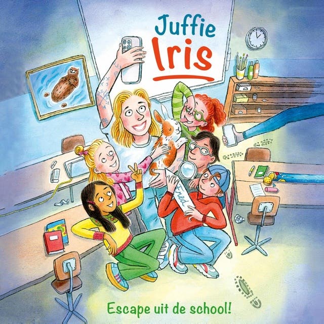 Escape uit de school! – omslag van het luisterboek van Juffie Iris