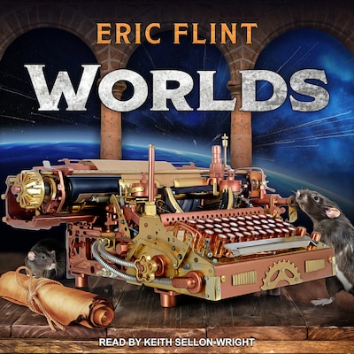 Worlds – omslag til lydbogen af Eric Flint