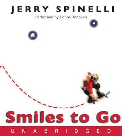 Smiles to Go – omslag til lydbogen af Jerry Spinelli