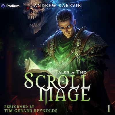 Tales of the ScrollMage – omslag til lydbogen af Andrew Karevik